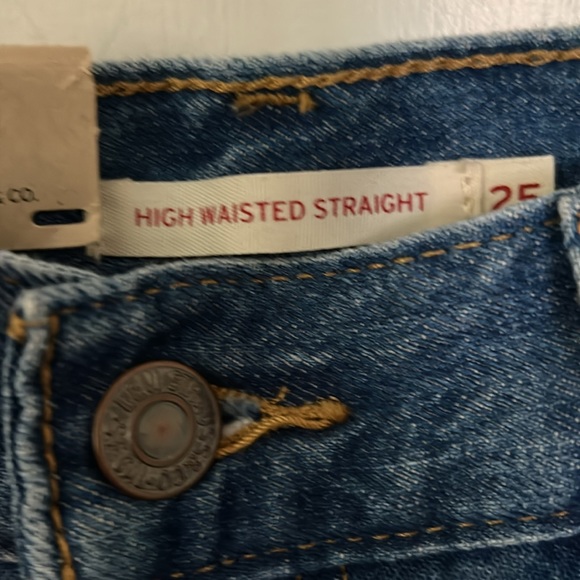 NWT New Levi's High Waisted Straight Jeans New Medium wash zip fly high … - Picture 3 of 4
